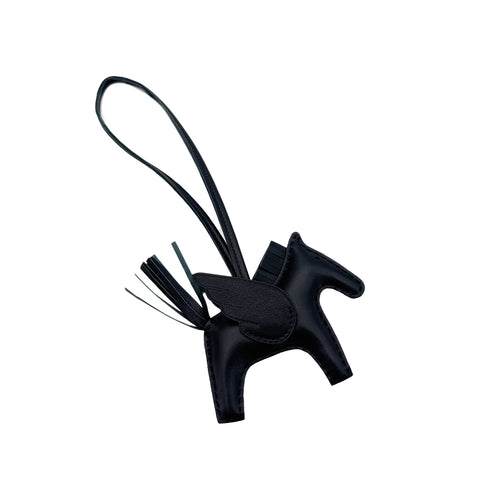 HERMES BAG CHARM RODEO PM SO BLACK AGNEAU MILO B 90292051 - PURPOSE