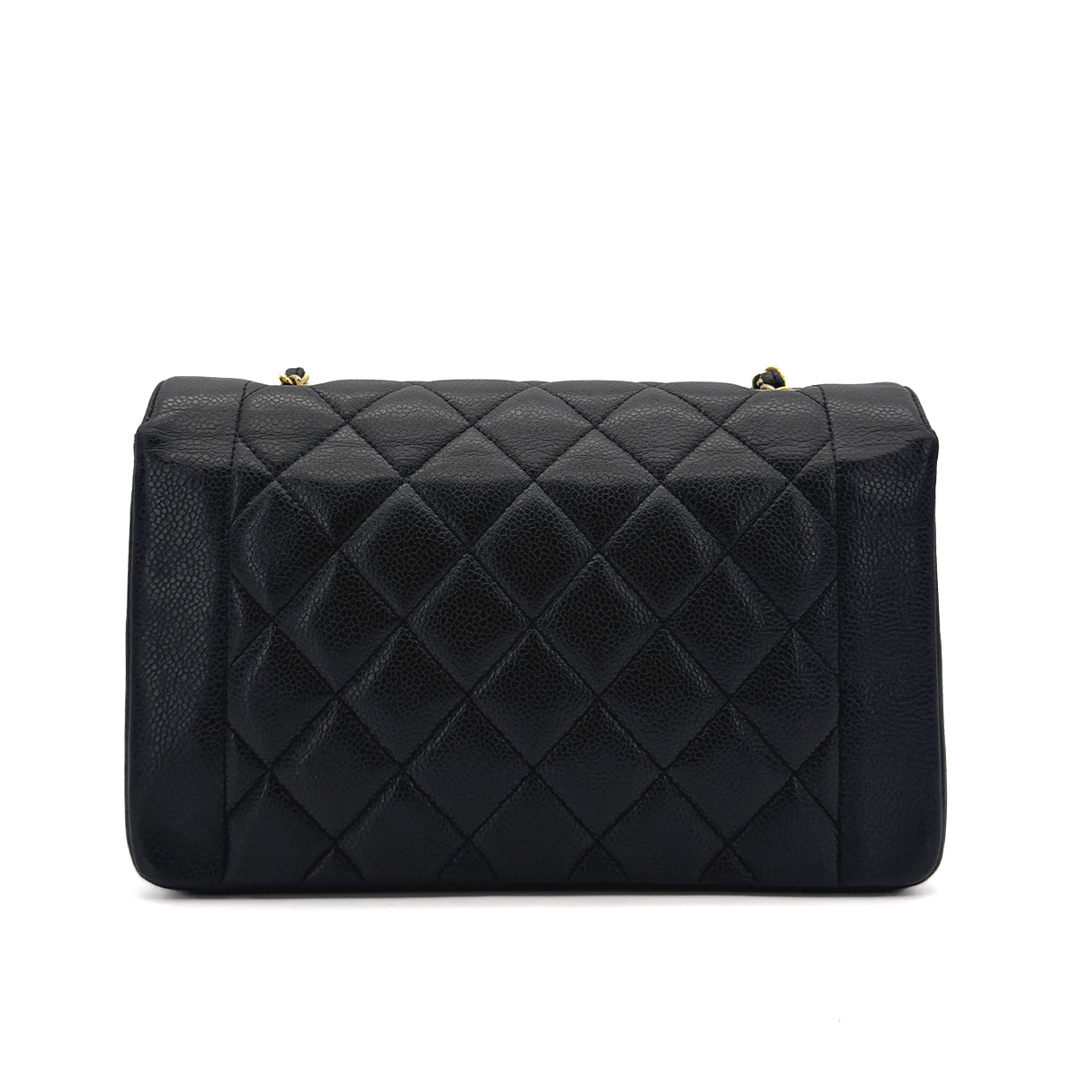 CHANEL VINTAGE DIANA MEDIUM CHAIN SHOULDER BAG BLACK CAVIAR SKIN 90292053