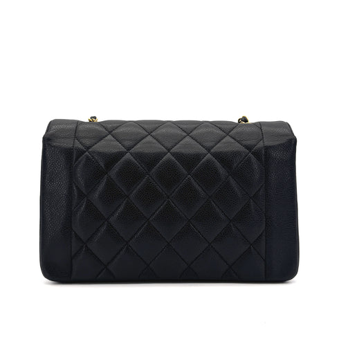 CHANEL VINTAGE DIANA MEDIUM CHAIN SHOULDER BAG BLACK CAVIAR SKIN 90292053 - PURPOSE