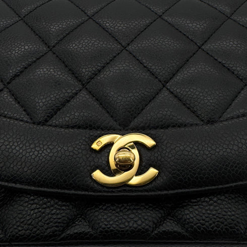 CHANEL VINTAGE DIANA MEDIUM CHAIN SHOULDER BAG BLACK CAVIAR SKIN 90292053 - PURPOSE