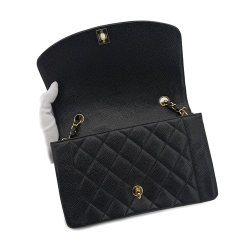 CHANEL VINTAGE DIANA MEDIUM CHAIN SHOULDER BAG BLACK CAVIAR SKIN 90292053 - PURPOSE