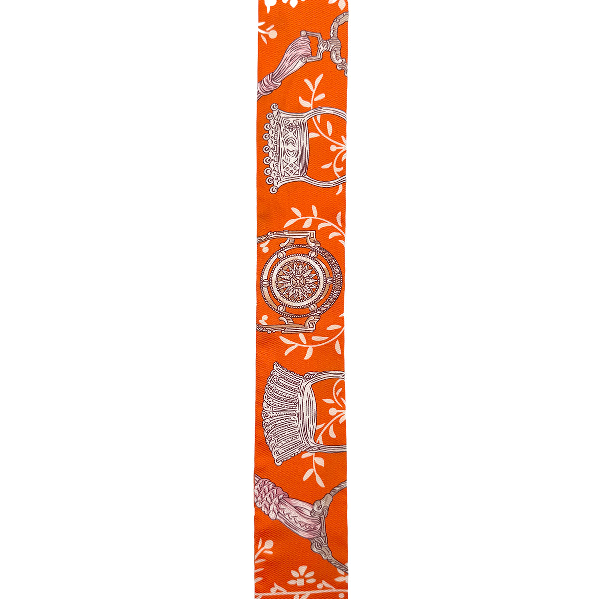 HERMES TWILLY ETRIERS REMIX SCARF ORANGE SILK 90292058