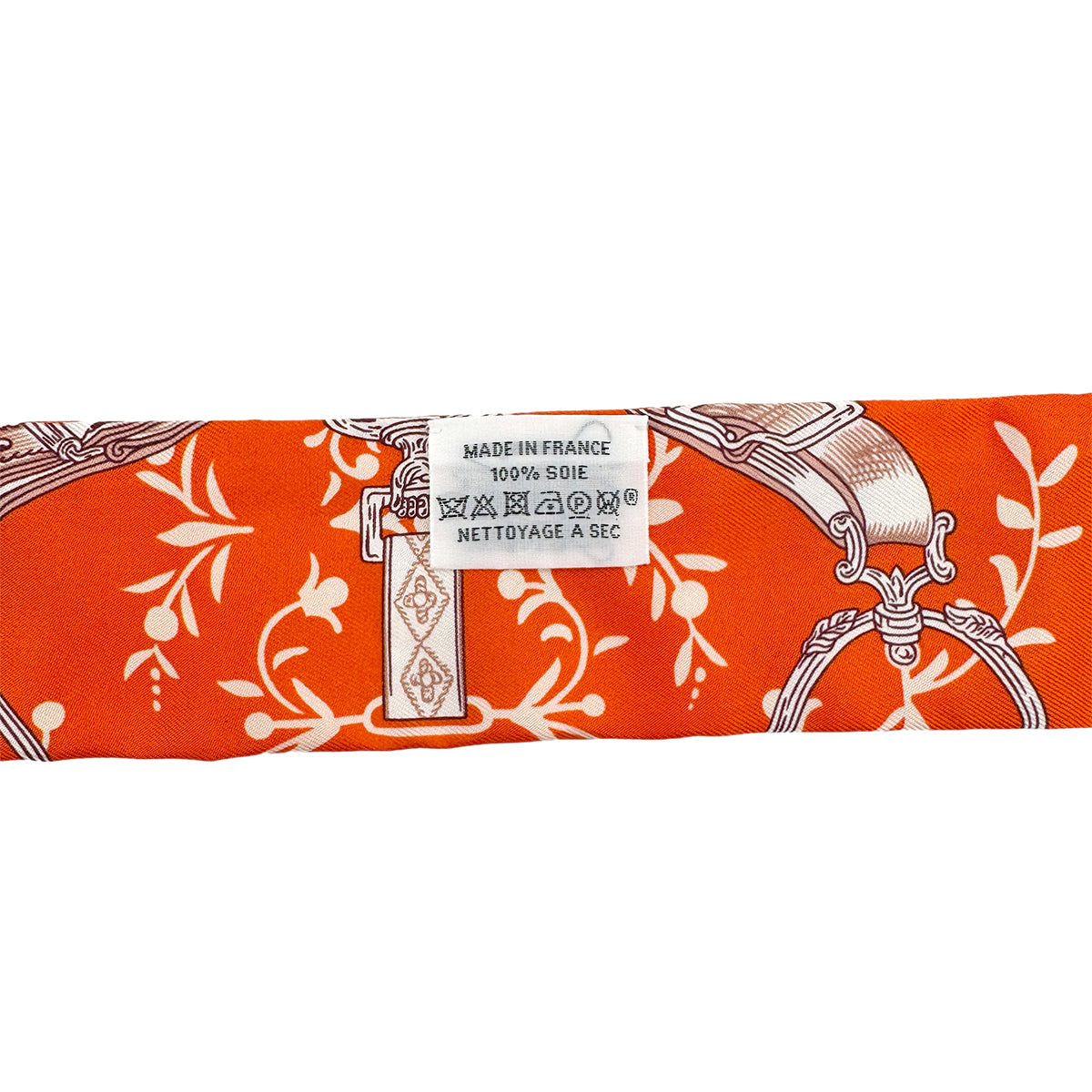 HERMES TWILLY ETRIERS REMIX SCARF ORANGE SILK 90292058