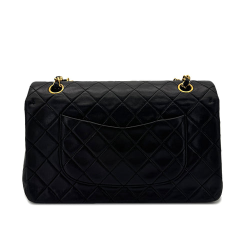 CHANEL VINTAGE CLASSIC FLAP MEDIUM CHAIN SHOULDER BAG BLACK LAMB SKIN 90292061 - PURPOSE