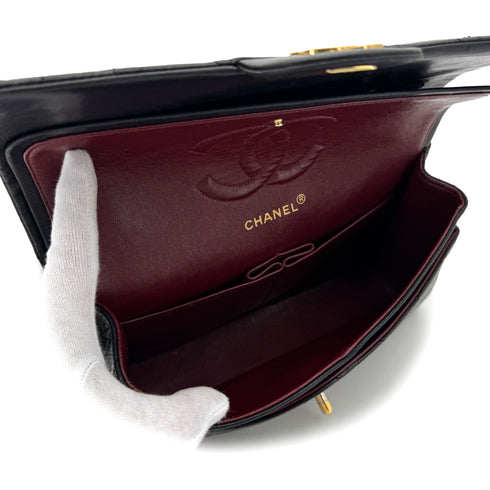 CHANEL VINTAGE CLASSIC FLAP MEDIUM CHAIN SHOULDER BAG BLACK LAMB SKIN 90292061 - PURPOSE