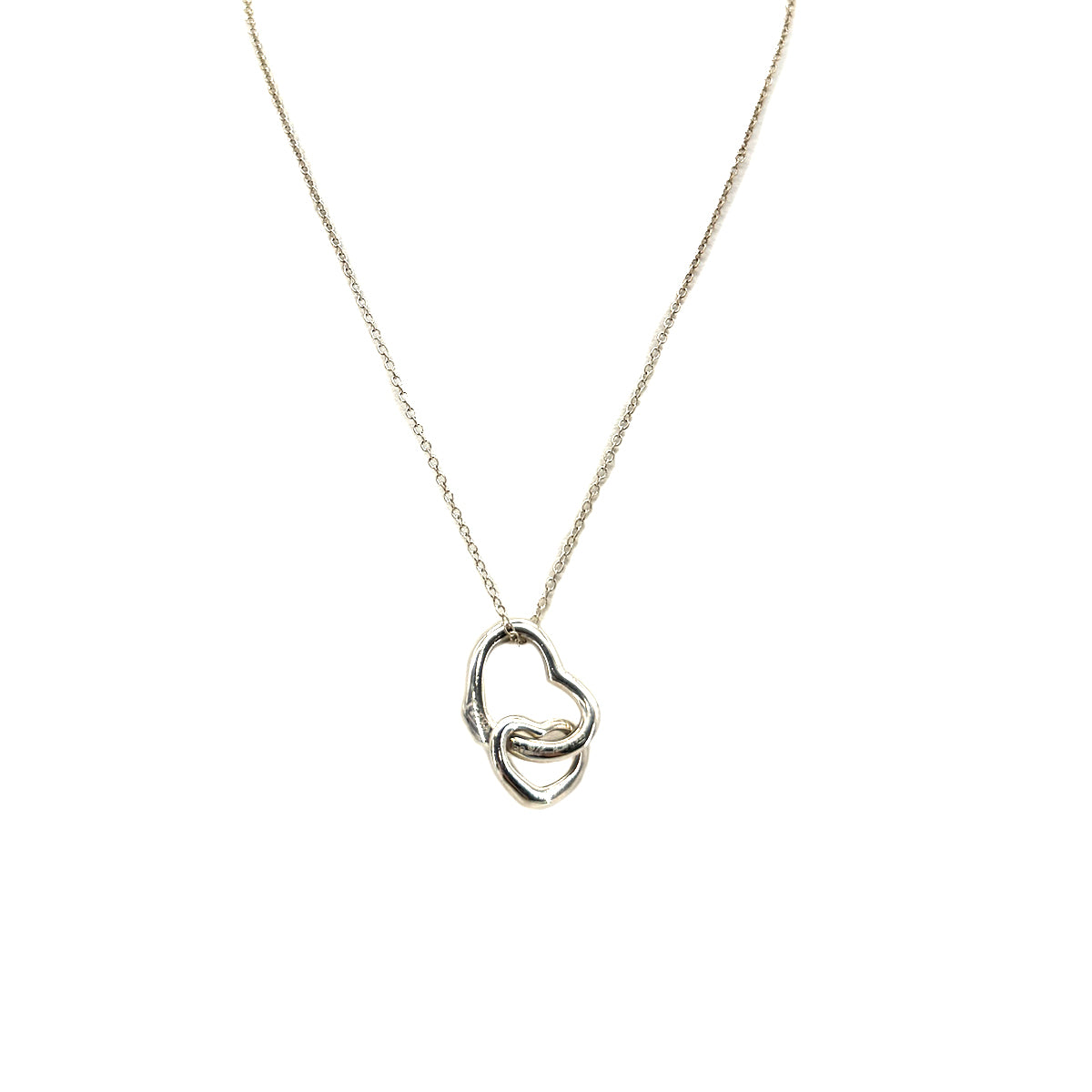 TIFFANY&Co. NECKLACE DOUBLE OPEN HEART SILVER925 ACCESSORY 90292063