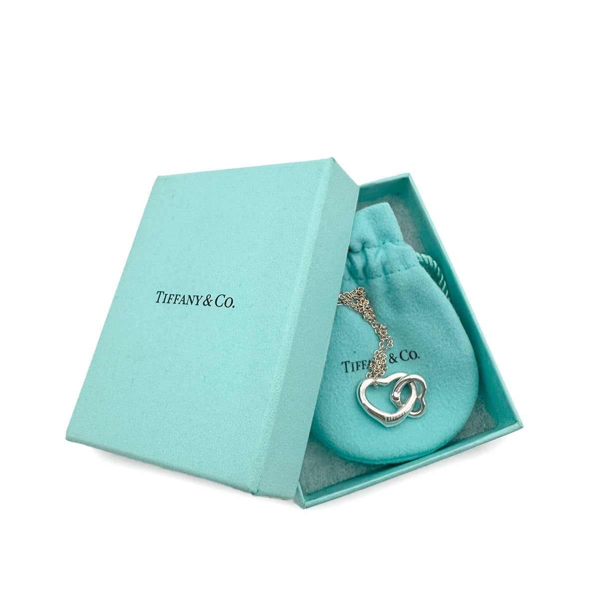 TIFFANY&Co. NECKLACE DOUBLE OPEN HEART SILVER925 ACCESSORY 90292063