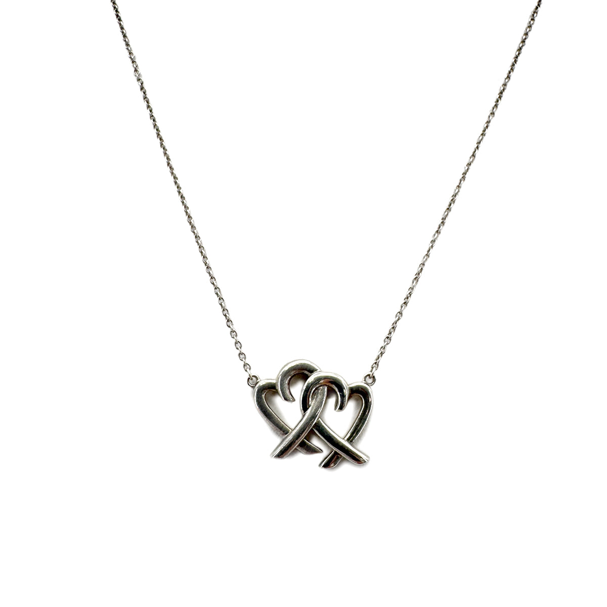 TIFFANY&CO. NECKLACE LOVING DOUBLE HEART INTERLOCKING PALOMA PICASSO SILVER925 ACCESSORY 90292074
