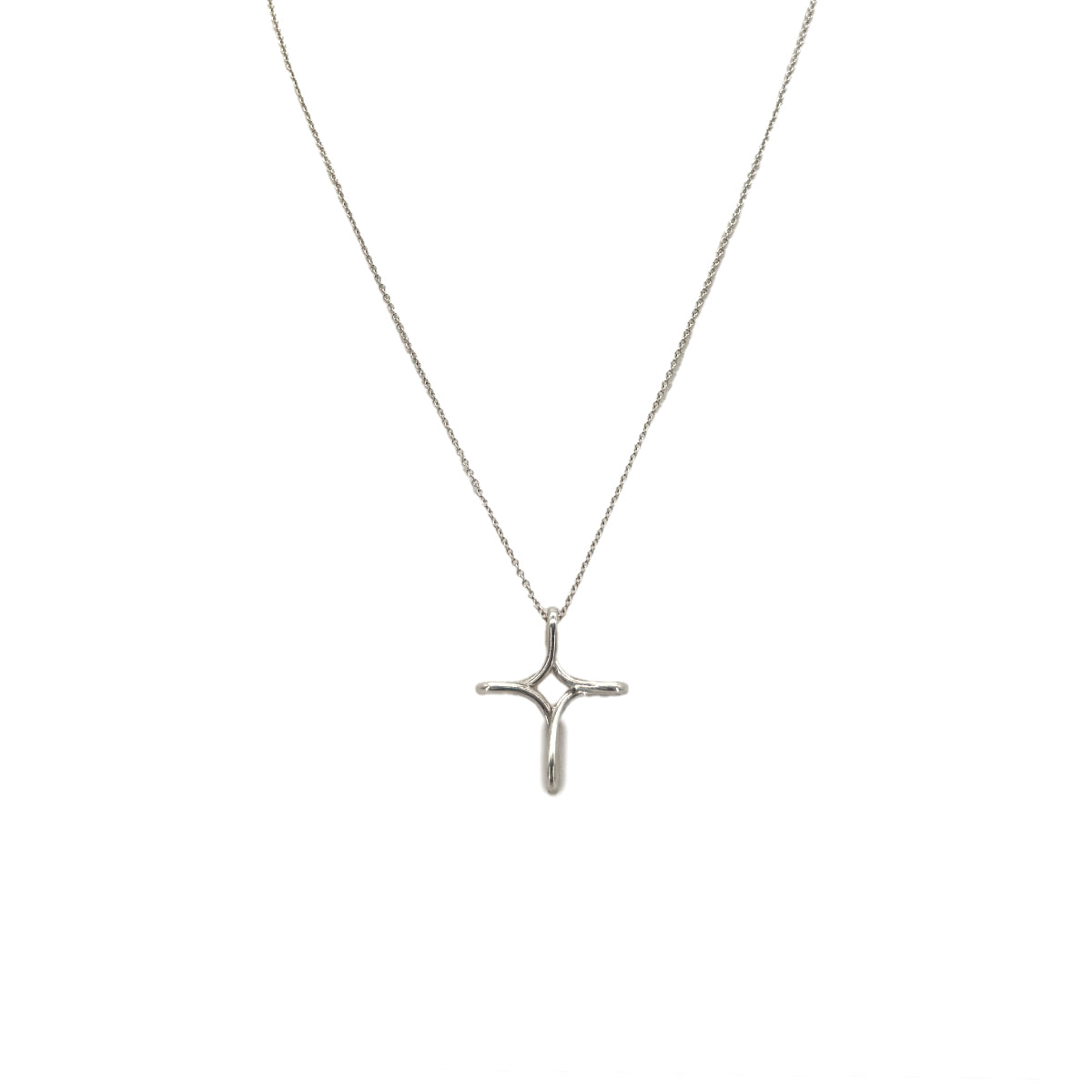 TIFFANY&CO. NECKLACE OPEN CROSS SILVER925 ACCESSORY 90292078