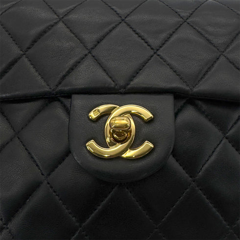 CHANEL VINTAGE MINI SQUARE 17 CHAIN SHOULDER BAG BLACK LAMB SKIN 90292086 - PURPOSE