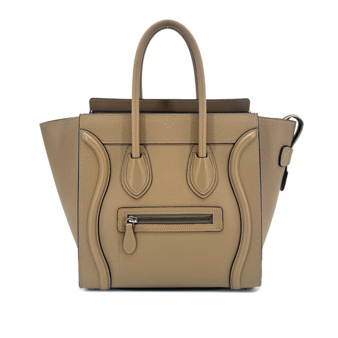 CELINE LUGGAGE MICRO SHOPPER HAND BAG DUNE LEATHER 90292090