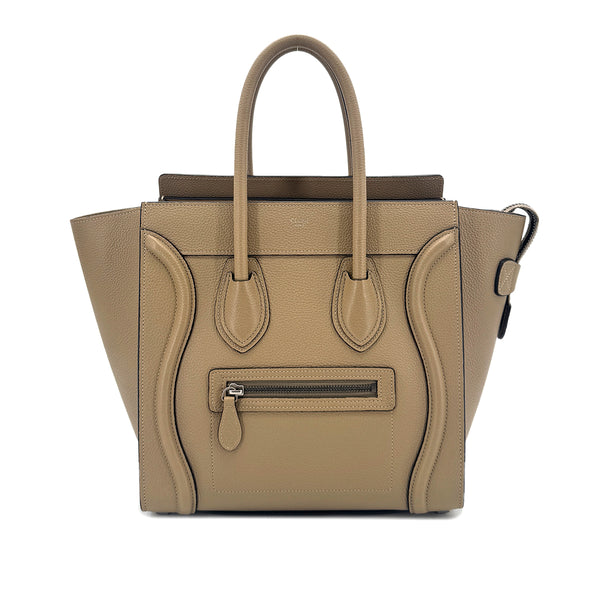 CELINE LUGGAGE MICRO SHOPPER HAND BAG DUNE LEATHER 90292090