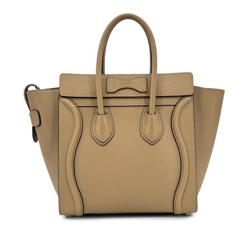 CELINE LUGGAGE MICRO SHOPPER HAND BAG DUNE LEATHER 90292090