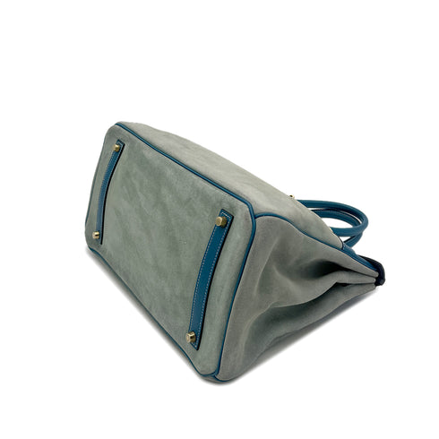 HERMES BIRKIN 35 CIEL BLUE DE GALICE GRIZZLY EVERCOLOR HAND BAG □R GHW 90292093 - PURPOSE