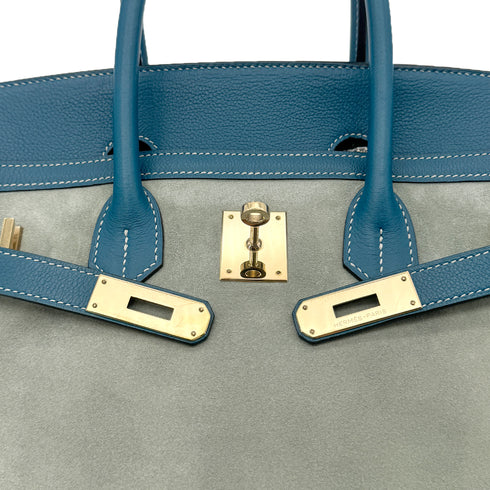 HERMES BIRKIN 35 CIEL BLUE DE GALICE GRIZZLY EVERCOLOR HAND BAG □R GHW 90292093 - PURPOSE