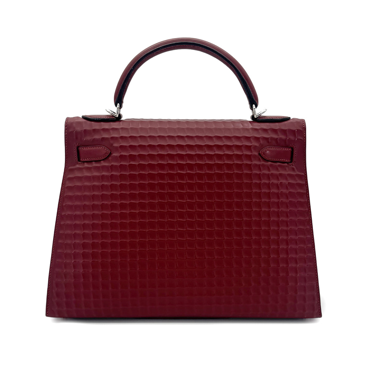 HERMES KELLY WAFFLE 32 SELLIER ROUGE H DEUTCH HAND SHOULDER BAG □G SHW 90292094