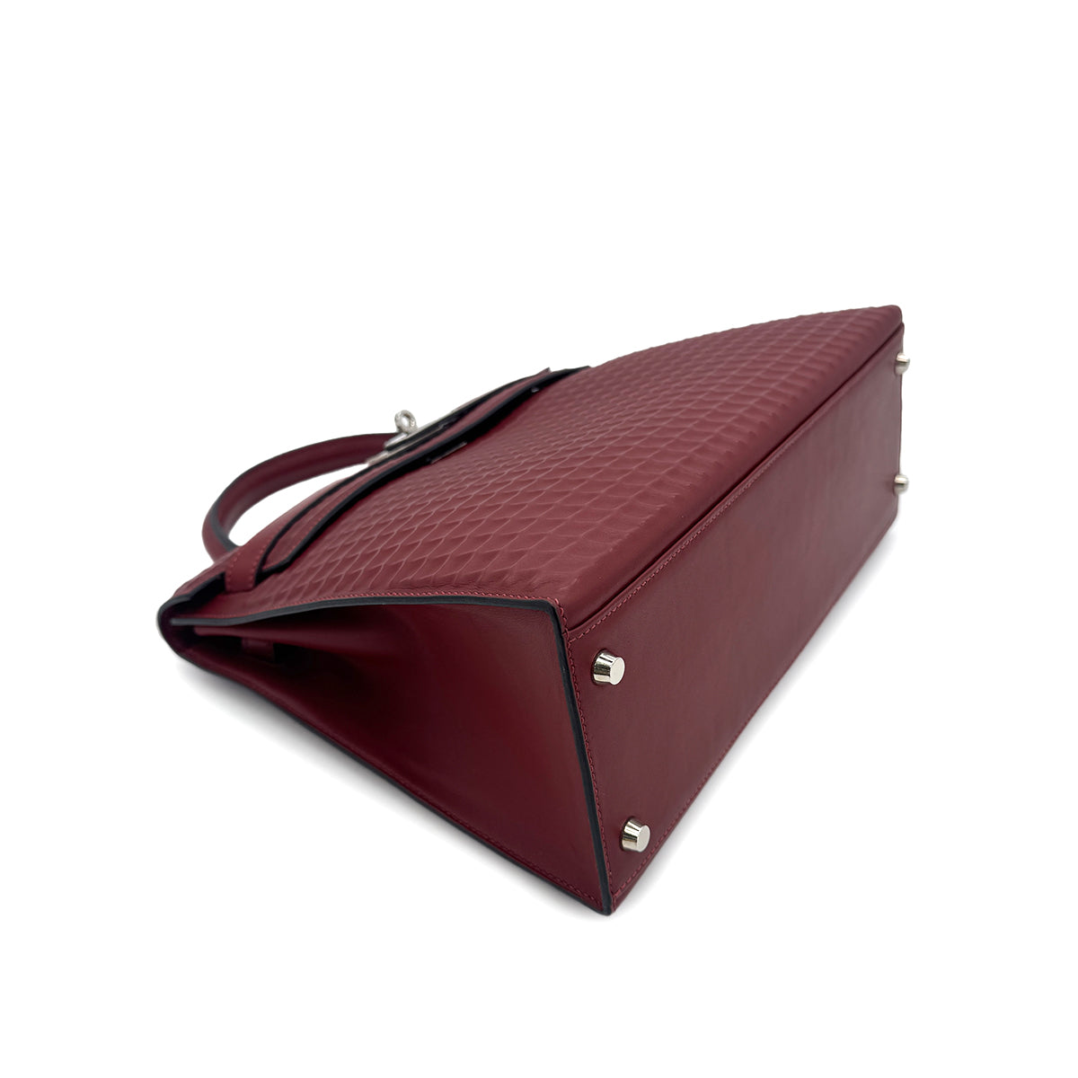 HERMES KELLY WAFFLE 32 SELLIER ROUGE H DEUTCH HAND SHOULDER BAG □G SHW 90292094