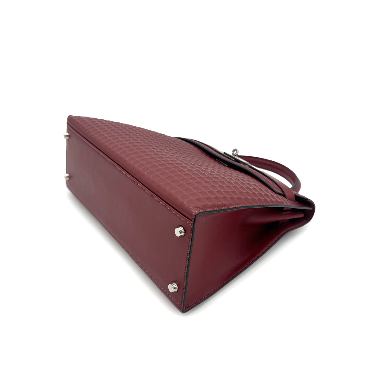 HERMES KELLY WAFFLE 32 SELLIER ROUGE H DEUTCH HAND SHOULDER BAG □G SHW 90292094