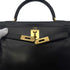 HERMES KELLY 28 RETOURNE BLACK BOXCALF HAND SHOULDER BAG 〇W GHW 90292095 - PURPOSE