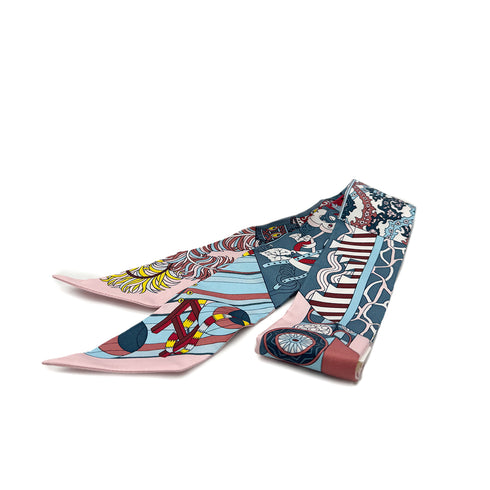 HERMES TWILLY DE'L OMBRELLE AUX DUE SCARF MULTICOLOR SILK 90292098 - PURPOSE