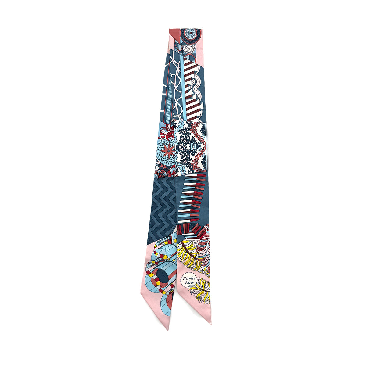 HERMES TWILLY DE'L OMBRELLE AUX DUE SCARF MULTICOLOR SILK 90292098