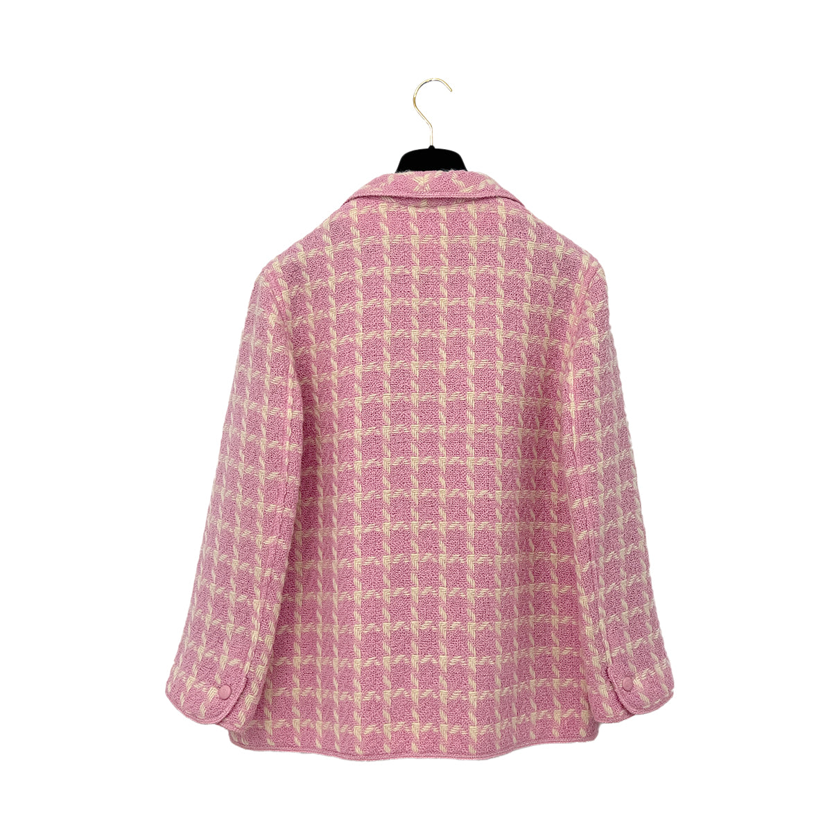 CHANEL COCO BUTTON TWEED JACKET PINK WOOL 40 96P RTW 90292101