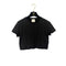 CHANEL VINTAGE SHORT SLEEVE CROPPED T-SHIRT TOPS COCOMARK BLACK NYLON 42 97P RTW 90292102 - PURPOSE