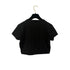 CHANEL VINTAGE SHORT SLEEVE CROPPED T-SHIRT TOPS COCOMARK BLACK NYLON 42 97P RTW 90292102 - PURPOSE