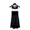 CHANEL COCO BUTTON SLEEVELESS KNIT DRESS BLACK WHITE COTTON 38 P43 RTW 90292105