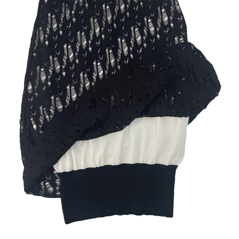 CHANEL COCO BUTTON SLEEVELESS KNIT DRESS BLACK WHITE COTTON 38 P43 RTW 90292105