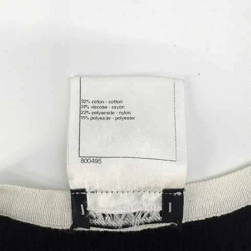 CHANEL COCO BUTTON SLEEVELESS KNIT DRESS BLACK WHITE COTTON 38 P43 RTW 90292105
