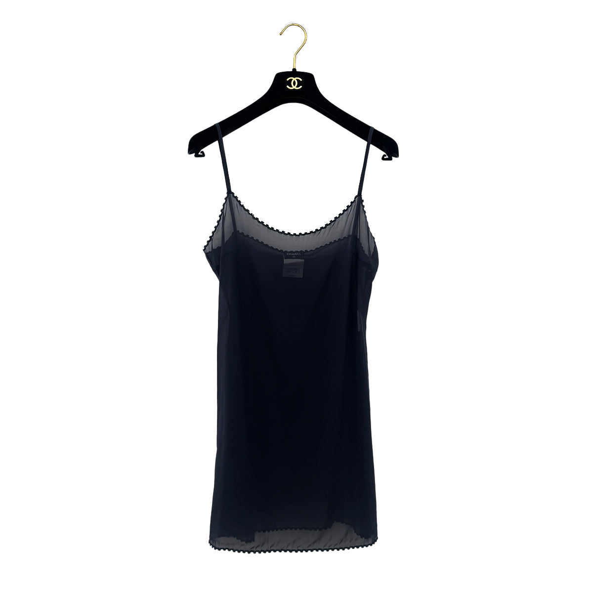 CHANEL COCO BUTTON SLEEVELESS KNIT DRESS BLACK COTTON 38 P40 RTW 90292106