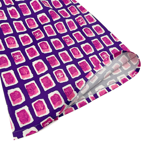 CHANEL COCOMARK SLEEVELESS DRESS PINK COTTON 36 01P RTW 90292110