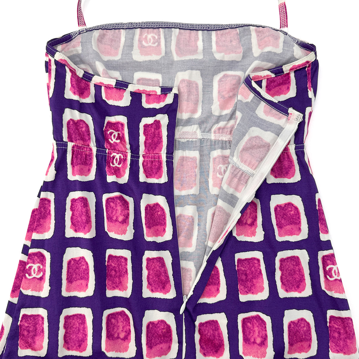 CHANEL COCOMARK SLEEVELESS DRESS PINK COTTON 36 01P RTW 90292110