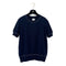 CHANEL SHORT SLEEVE KNIT TOPS COCOMARK FAUX PEARL NAVY COTTON 38 P53 RTW 90292112
