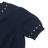 CHANEL SHORT SLEEVE KNIT TOPS COCOMARK FAUX PEARL NAVY COTTON 38 P53 RTW 90292112
