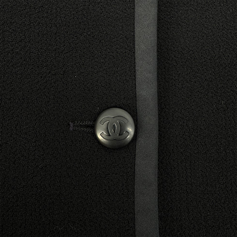 CHANEL VINTAGE JACKET COCO BUTTON BLACK WOOL 36 96C RTW 90292113 - PURPOSE