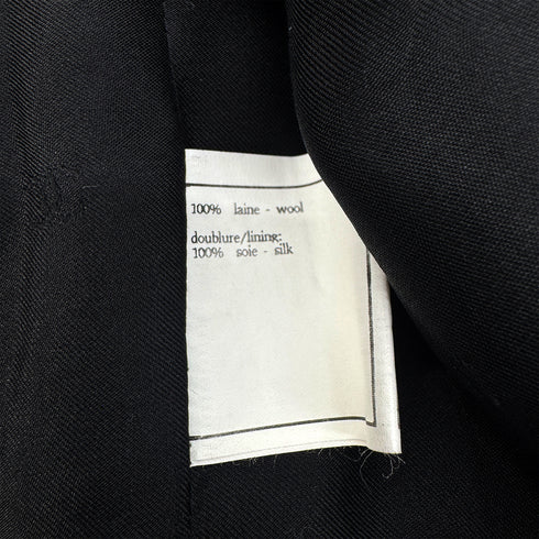 CHANEL VINTAGE JACKET COCO BUTTON BLACK WOOL 36 96C RTW 90292113 - PURPOSE