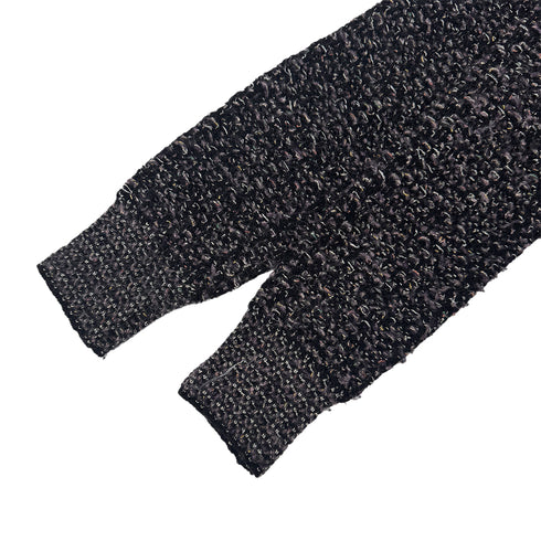 CHANEL TWEED JACKET FRINGE BLACK PURPLE WOOL 38 05A RTW 90292114