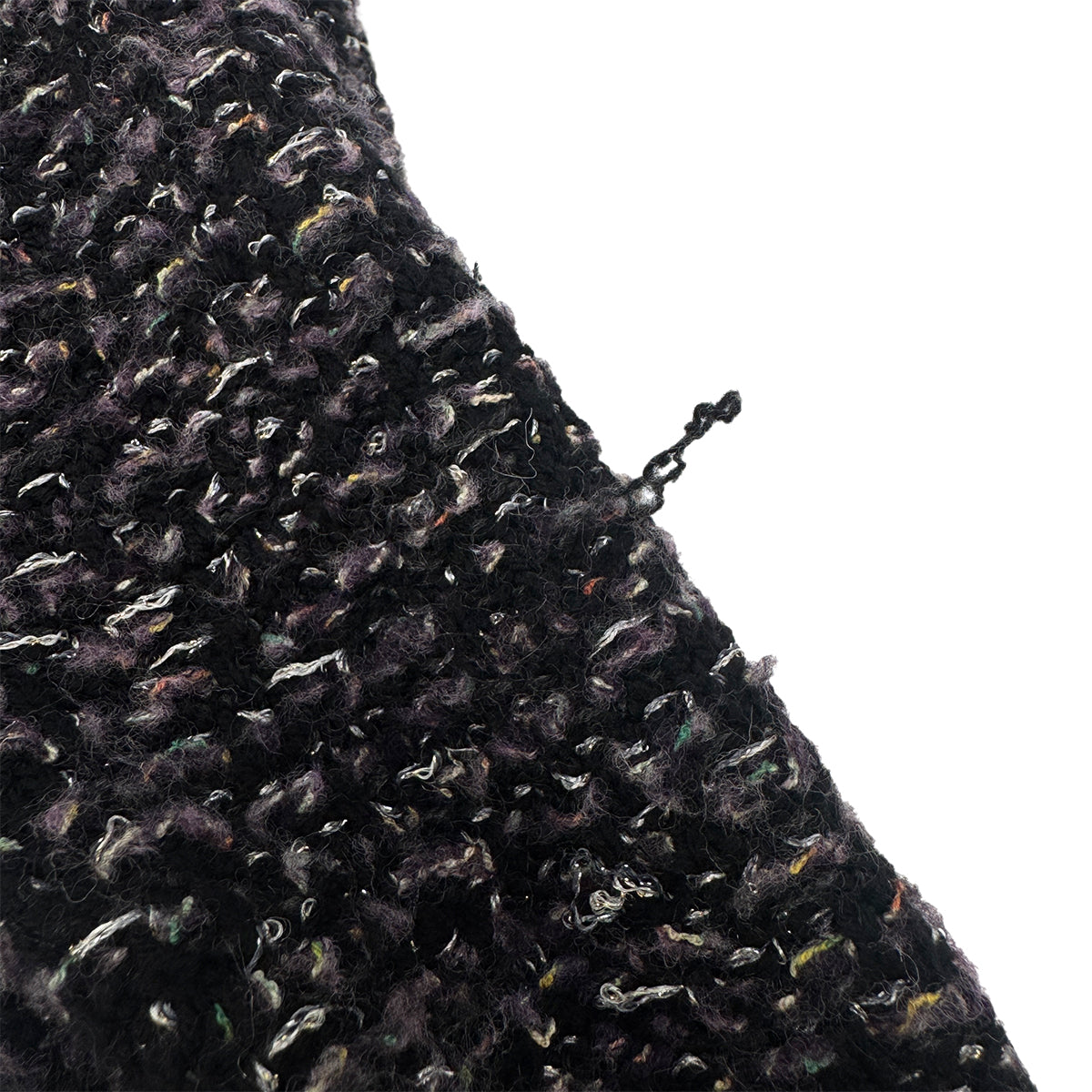 CHANEL TWEED JACKET FRINGE BLACK PURPLE WOOL 38 05A RTW 90292114