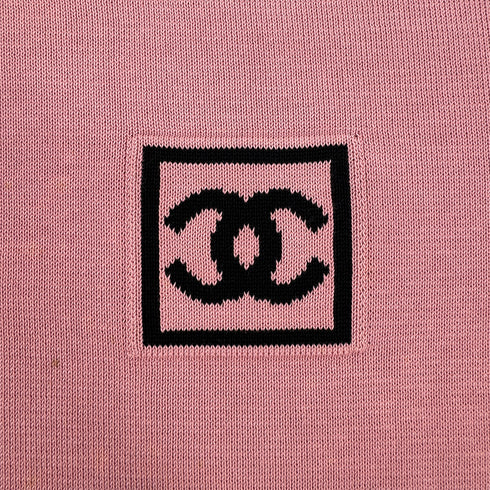 CHANEL VINTAGE COCOMARK LOGO HALF SLEEVE TOPS PINK COTTON 38 03A RTW 90292115 - PURPOSE