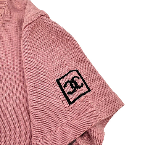 CHANEL VINTAGE COCOMARK LOGO HALF SLEEVE TOPS PINK COTTON 38 03A RTW 90292115 - PURPOSE