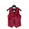 CHANEL VINTAGE COCO BUTTON FAR VEST GILET RED RABBIT 38 97A RTW 90292116