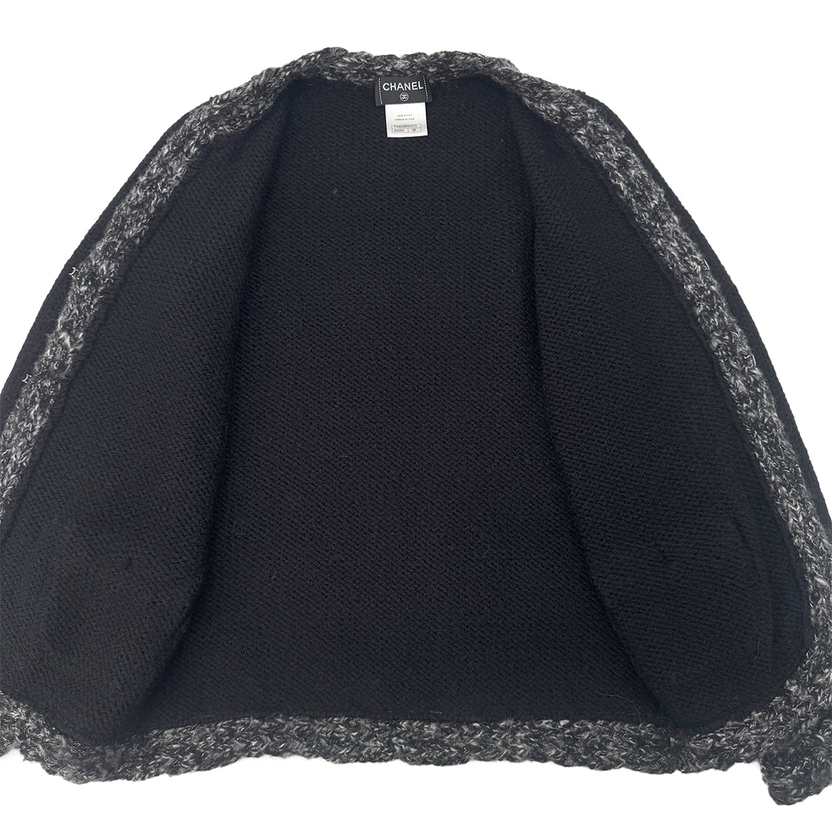 CHANEL COCO BUTTON KNIT JACKET BLACK WOOL 38 P42 RTW 90292117