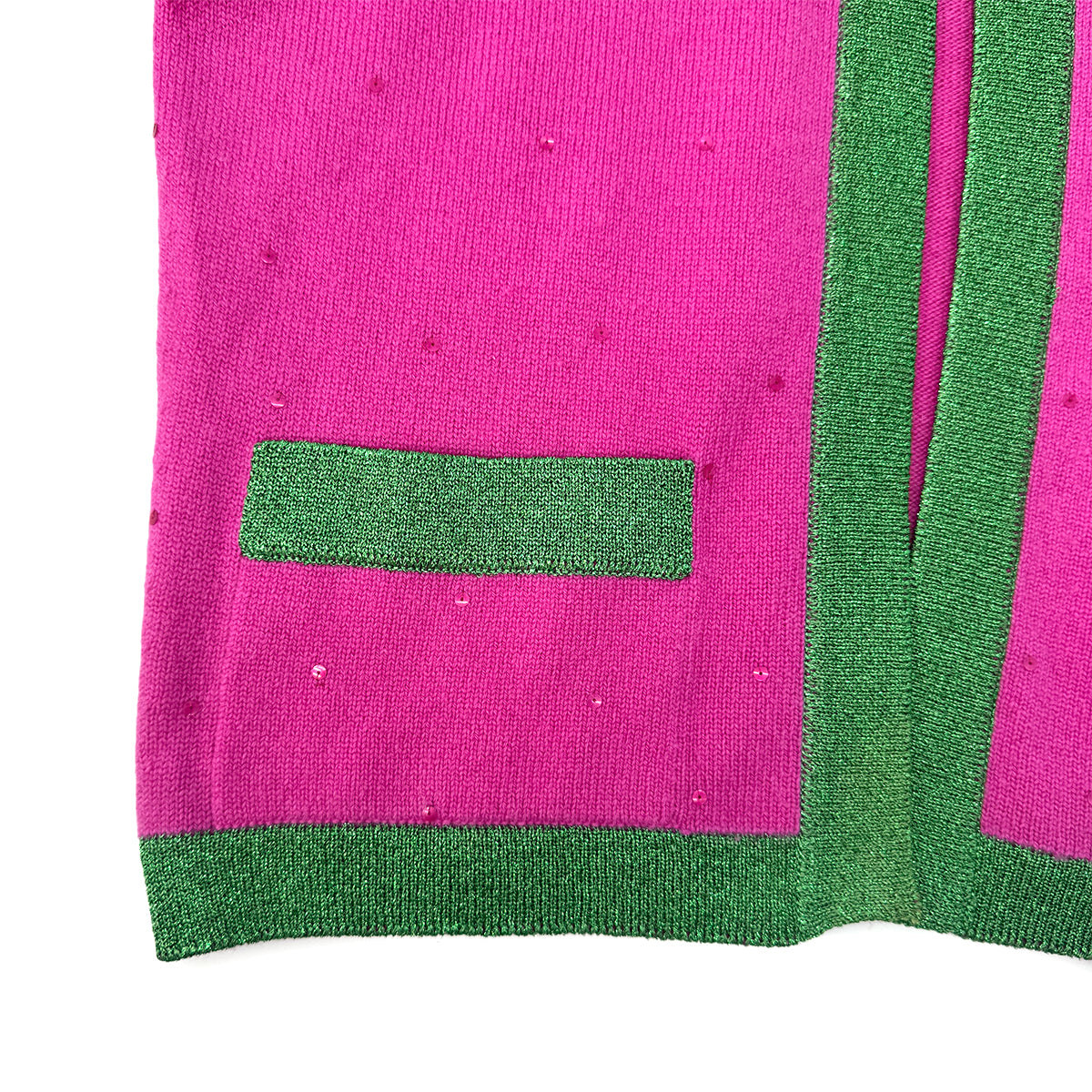 CHANEL COCO BUTTON TWIN SET CARDIGAN 1996 FALL PINK CASHMERE 40 96A RTW 90292118