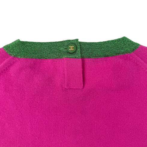 CHANEL VINTAGE COCO BUTTON TWIN SET CARDIGAN 1996 FALL PINK CASHMERE 40 96A RTW 90292118 - PURPOSE