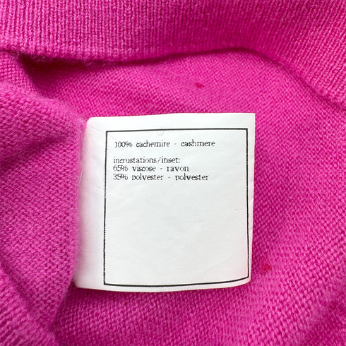 CHANEL VINTAGE COCO BUTTON TWIN SET CARDIGAN 1996 FALL PINK CASHMERE 40 96A RTW 90292118 - PURPOSE