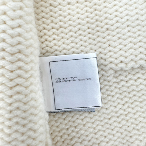 CHANEL COCOMARK ZIP KNIT JACKET WHITE BLACK LINE WOOL 36 06A RTW 90292119