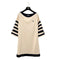 CHANEL COCO BUTTON GONDOLA CHARM BORDER KNIT DRESS 2014 BEIGE COTTON 36 P47 RTW 90292122