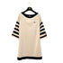 CHANEL COCO BUTTON GONDOLA CHARM BORDER KNIT DRESS 2014 BEIGE COTTON 36 P47 RTW 90292122